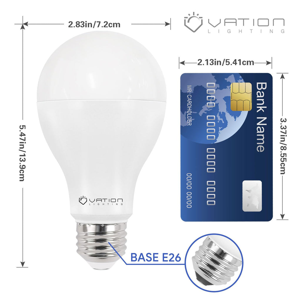 18W Super Bright LED Bulb, A21 Dimmable LED Light Bulb, Stable Heat Dissipation, 2,5000 Hour Lifespan, 3000 High Lumen, 150-200 Watt Equivalent, 5000K Daylight, E26 Porch Light Bulb, 4-Pack