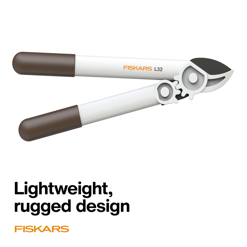 Fiskars 16" PowerGear Garden Anvil Loppers, 1.25" Cut Capacity, White