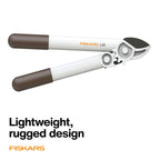 Fiskars 16" PowerGear Garden Anvil Loppers, 1.25" Cut Capacity, White