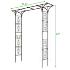 87in Garden Arbor Metal Arch Trellis for Climbing Plants Outdoor Wedding