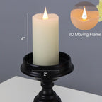 TECHLONG Flameless Candles Battery Operated with Remote Timer, 3D Moving Flame Flickering, Last 400+ Hours, 2" x 4" Ivory Real Wax Electric LED Candle for Christmas Home Wedding Decor, 2 Pack