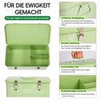 60 Slots Seed Organizer Storage Box with 3 Compartments,Large Metal Garden Seed Organizer with Lid&Safety Locks,Seed Saver Bin 50 Plant Labels 60 Seed Envelopes,Professional All-In-One Seed Saving Kit