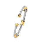 EGO VINA Multi Twisted Cable Wire Cross Bracelet For Women Men Classic Stainless Steel Fashion Stackable OPen Bangle Open Cuff Bangles Vintage Jewelry