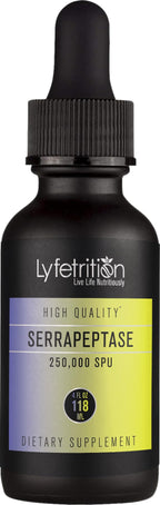 Lyfetrition Serrapeptase 250000 SPU 118 ml, 4 FL Oz Liquid, 220 Servings, Made in USA, Quick Absorption, Potent Ingredients, Non-GMO