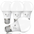 evelor A19 LED Light Bulbs,60 Watt Equivalent,Soft White 2700K,4-Pack