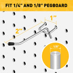 ELEAD 55-Piece 2 Inch Pegboard Hooks, Heavy Duty Peg Board Organizer Accessories, Peg Board Tool Hangers Fit for 1/4" and 1/8" Pegboard Hanging Tools Garage, Workshop, and Craft Storage