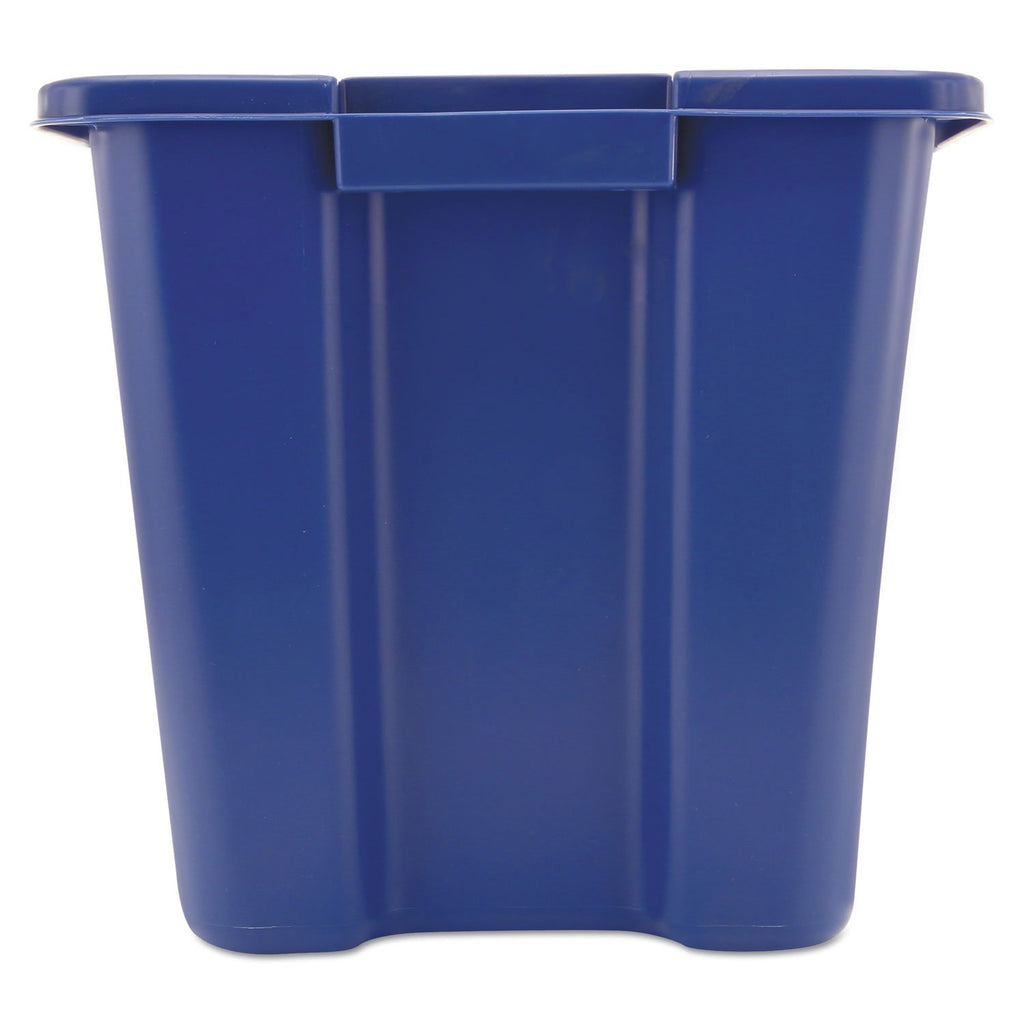 Rubbermaid Commercial Products, Recycling Bin/Box, Stackable, 14 GAL, Blue, for Indoors/Outdoors/Garages/Homes/Commercial Facilities