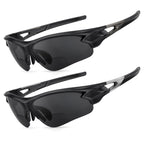 SKYOLUY Attractive Bifocal Reading Sunglasses for Men, Durable TR90 Semi Rimless Wrap Around Design Sun Readers, UV400 Near-Far Sun Glass Built in Outdoor Sports/Driving/Finshing Dark Glasses, +2.5