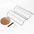 NearMoon Toilet Paper Organizer Stand, Freestanding 3 Rolls Tissue Storage, Metal Bathroom Accessory, Rustproof Toilet Roll Holder for Kitchen Countertop Inside Cabinet Shelf(Wooden Base, Chrome)