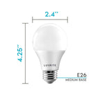 LUXRITE A19 LED Light Bulb 60W Equivalent 800LM, 2700K Warm White (6 Pack)