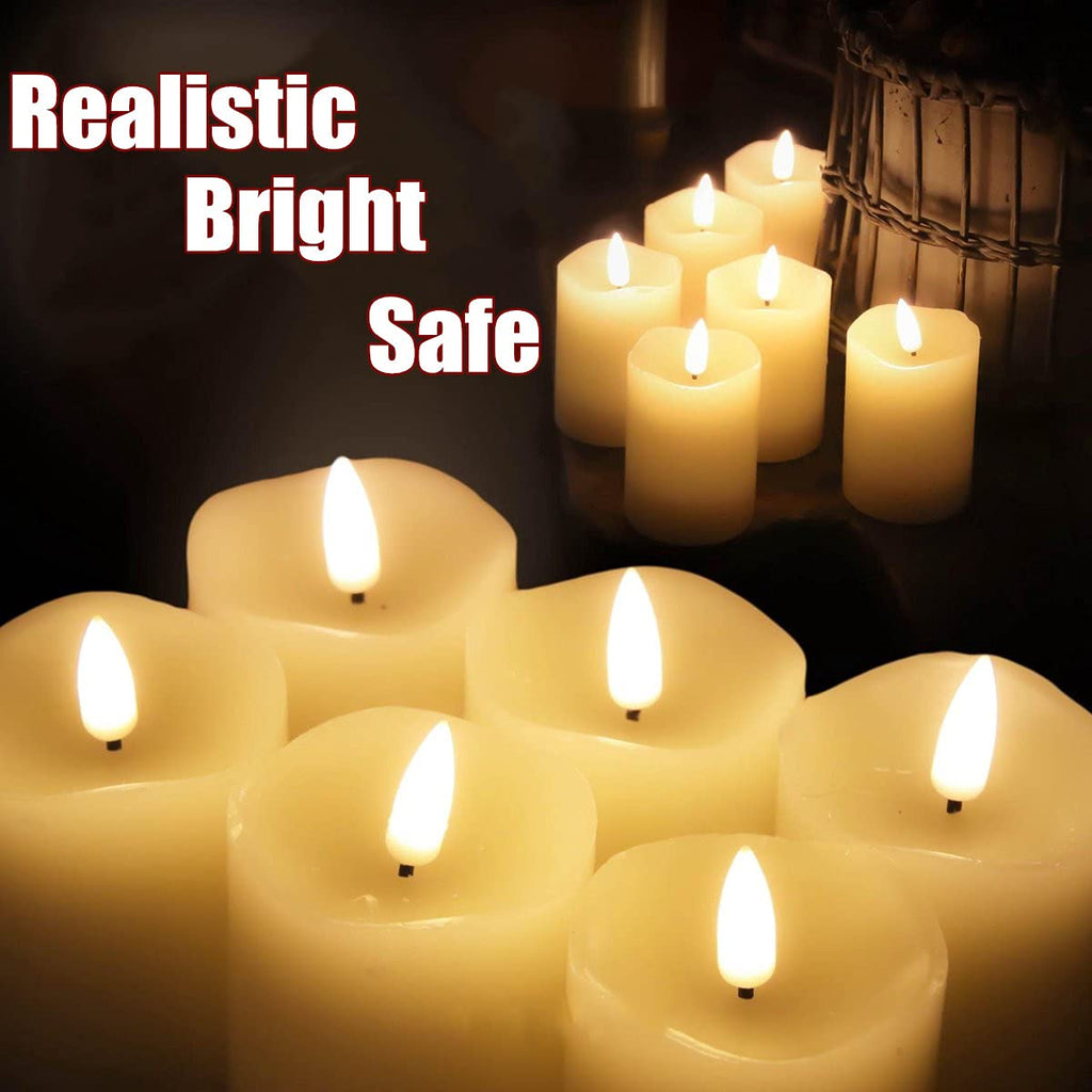 Eywamage Ivory Flameless Votive Candles with Timer Batteries Set of 6
