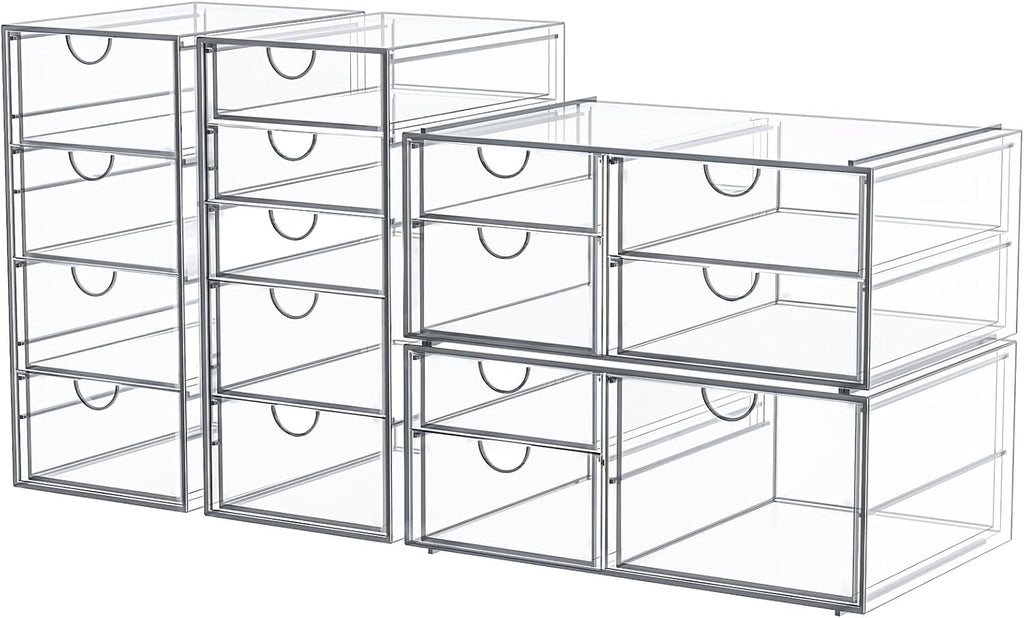 caktraie Acrylic16-Drawer Storage & Makeup Organizer for Desk