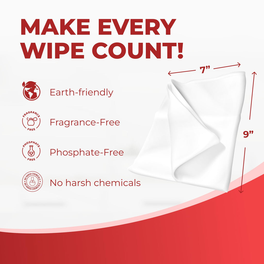 HandyClean Rinse-Free Food Contact Sanitizing Wipes Canister, Multi Surface Cleaning Wipes Cleaning Supplies for Kitchen and Professional Setting 6-Pack (120 Wipes Each)