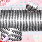Lash Clusters Kit 50D 320 Pcs Individual Lashes Clusters Kit With Lash Bond and Seal and Eyelashes Tweezers 7-16 MM Cat Eye Wispy Eyelash Clusters D Curl Cluster Eyelash Extensions Kit