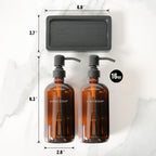 Prus Waso Amber Soap Dispenser Set, Soap Dispenser for Kitchen Sink with Black Stainless Steel Pump, Perfect for Kitchen Accessories Decor. (Amber)