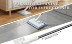 Snap Grip Mini Mop, Zero Touch MiniMop, Disposable Clip Mopstick Reusable Cloths, Retractable Gap Dust Cleaner Flat Mops with Locking Head & Sweeping Cloths (1*mop+5*Cloth)