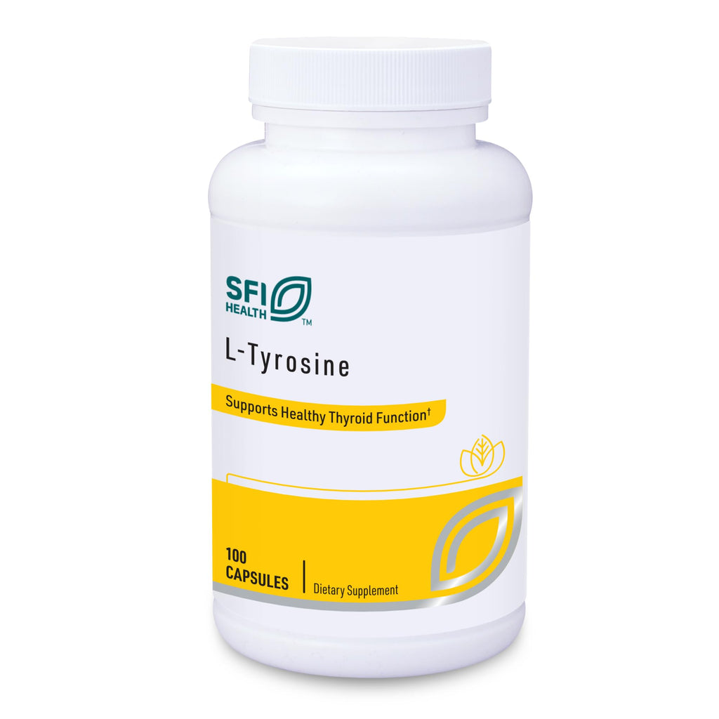 Klaire Labs SFI Health L-Tyrosine - 500 Milligrams Hypoallergenic & Free Form Amino Acid Dopamine Precursor, Supports Healthy Stress Response (100 Capsules)