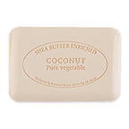 Pre de Provence Artisanal Soap Bar, Enriched with Organic Shea Butter, Natural French Skincare, Quad Milled for Rich Smooth Lather, 8.8 Ounce, Coconut