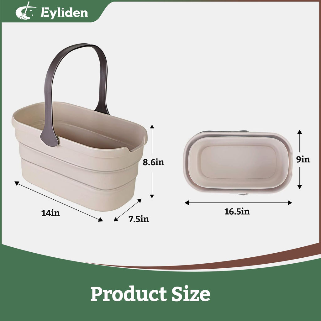 Eyliden Collapsible Bucket, Bucket for Cleaning Mop, 10L(2.6Gallon) Multiuse Foldable Water Pail, Portable Handy Basket for Cleaning Mop, Camping, Tailgating and More