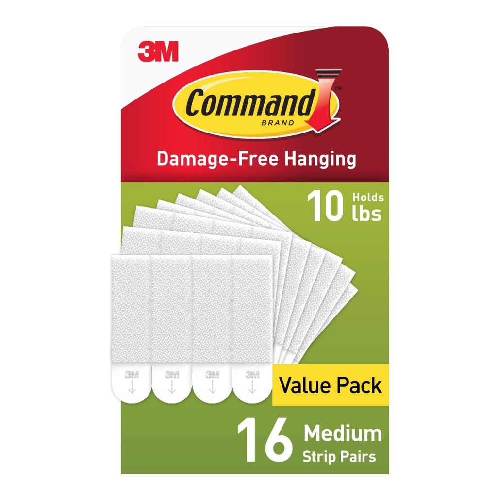 Command Medium (10 lb) Picture Hanging Strips, 16 Pairs (32 Strips)