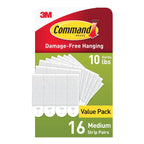 Command Medium (10 lb) Picture Hanging Strips, 16 Pairs (32 Strips)