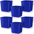 Zhehao 6 Pcs 3 Quart Bucket for Cleaning Small Sanitizer Bucket for Restaurant Square Plastic Pail with Handles for Home, Offices, Commercial Use, Food Service(Dark Blue)