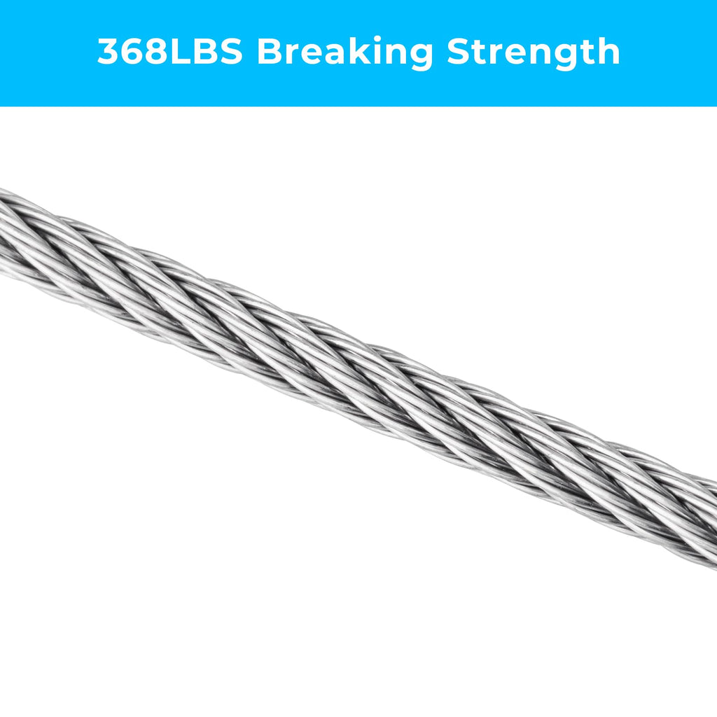 1/16 inch Wire Rope,328FT Wire Cable,Stainless Steel Cable, Aircraft Cable, Steel Wire, 7x7 with Crimping Sleeves,