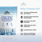 Mystic Nature Celtic Harvest - 1.1 LB | Rich in 82 Essential Minerals | Natural & Unrefined | Hand Harvested Grey Coarse Celtic Crystals from France