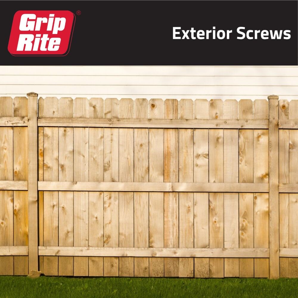 Grip-Rite Exterior Screws - Safe for Use in Treated Lumber - #2 Phillips Bugle Head - Coarse Thread Deck Screws - PrimeGuard Coating - 1lb Box - #9 x 3 - Gray - PTN3S1