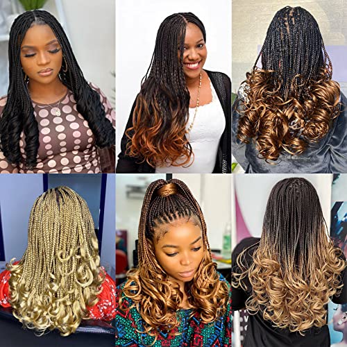 COOKOO 9 Packs 12 Inch French Curl Bob Braids Hair for Women 50g/pack Pre-Stretched French Curly Braiding Hair Natural Black Short Wave Curly Braiding Hair Extentions for BOHO Box Braids 1B#