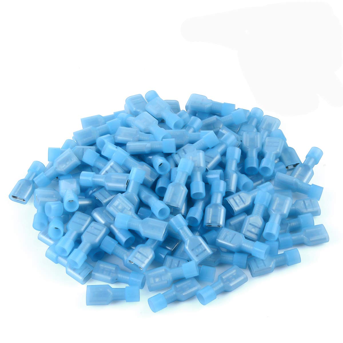 100 Pcs XHF Blue Nylon Female Spade Connectors 16-14 AWG Quick Disconnect Wire Terminals Insulated Wire Crimp Connectors