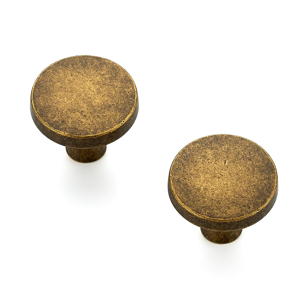 Ravinte 15 Pack Drawer Pulls 1-1/4 Inch Kitchen Cabinet Knobs Solid Round Dresser Drawer Knobs Antique Brass Dresser Knobs Drawer Knobs Simple Cabinet Hardware for Cupboard Drawer Pulls