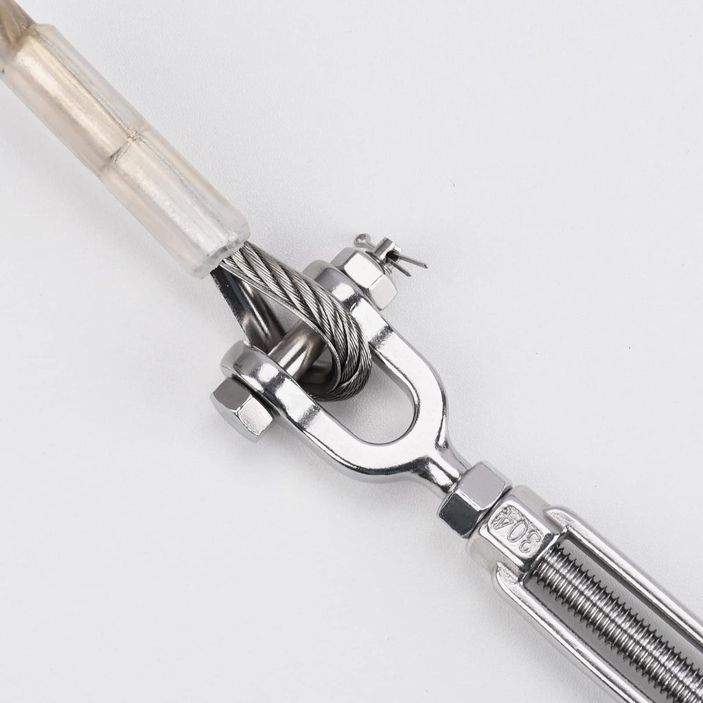 hannger 2 Pack Turnbuckle, 5/16 (M8) 304 Stainless Steel Turnbuckle for Cables Wire, 2100 lbs Working Load Limit, Jaw and Jaw Turnbuckles for Wire Tensioner, Shade Sail, Clothesline, Lights String
