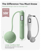 YOTTOY Cordless Jump Rope with Counter - Ropeless Jump Rope 2 In 1 with Large Cordless Ball-Weighted for Women with LCD Display (Green)