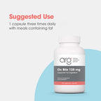 ARG Ox Bile 125 mg – Supports Fat Digestion – Delivers 125 mg Concentrated Bile Salts per Serving – Hypoallergenic & Vegetarian – 180 Servings – 180 Vegicaps