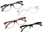 OLOMEE Reading Glasses Women Ladies Readers +0.75 Stylish Women's Magnifying Cheaters Glasses 4 Pack Lightweight Comfortable Fit