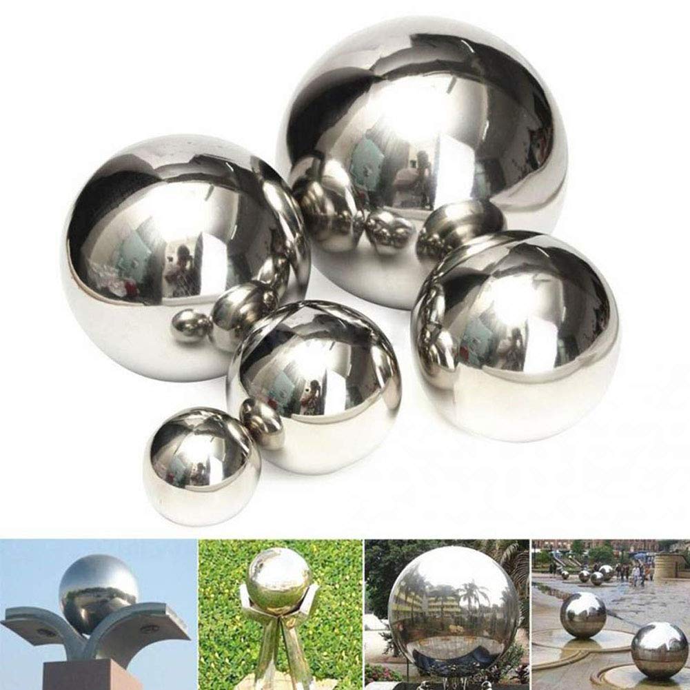 HomDSim 30 cm/12 inch Diameter Gazing Globe Mirror Ball,Silver Stainless Steel Polished Reflective Smooth Garden Sphere,Colorful and Shiny Addition to Any Garden or Home
