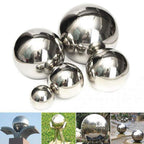 HomDSim 30 cm/12 inch Diameter Gazing Globe Mirror Ball,Silver Stainless Steel Polished Reflective Smooth Garden Sphere,Colorful and Shiny Addition to Any Garden or Home