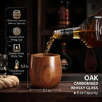 Mieaoll Charred Wooden Whiskey Glasses, Bourbon Gifts for Men, 2 Pack