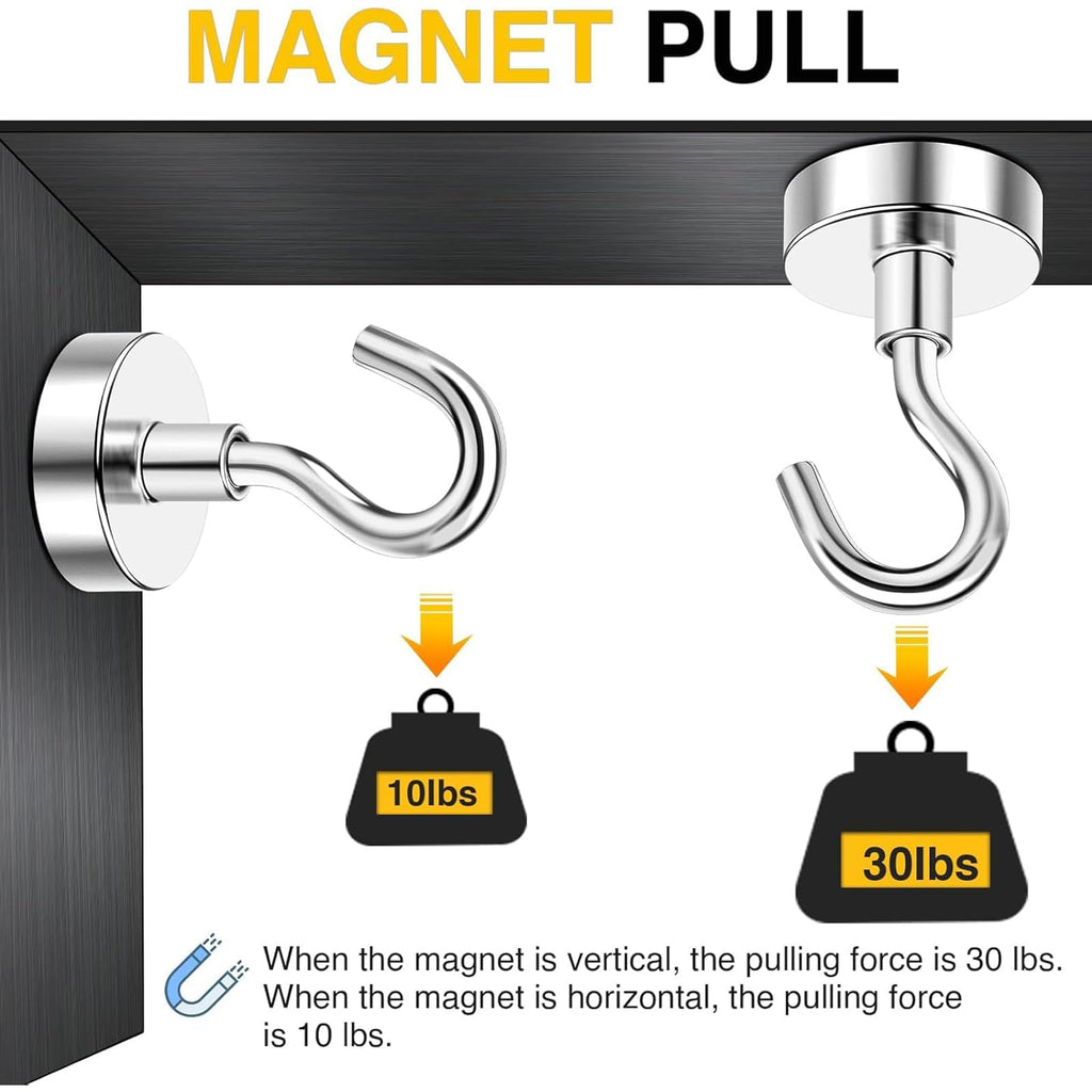 DIYMAG Magnetic Hooks 20pcs 30lbs+ Cruise Essentials 2026 Magnet Hook