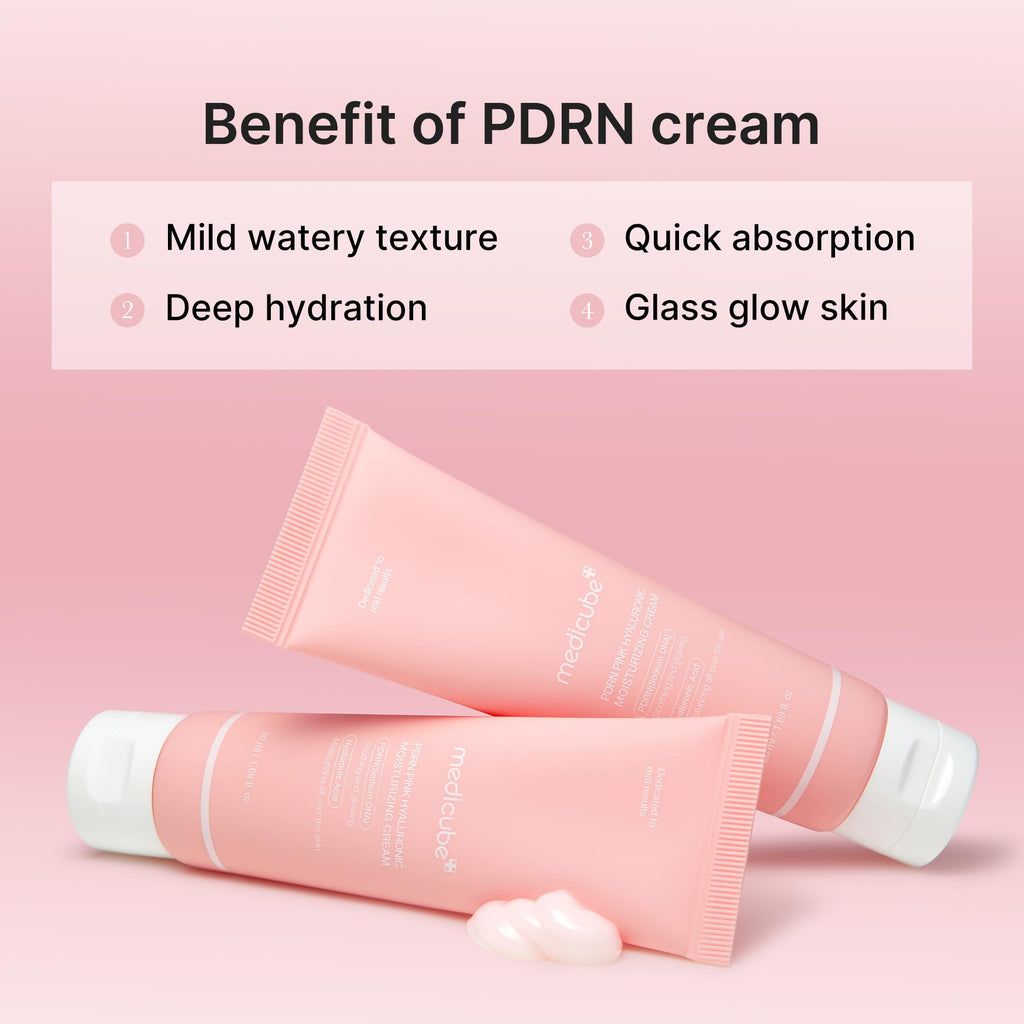 medicube PDRN Pink Hyaluronic Moisturizing Cream | Blemish Recovery, Relief & Hydrating Care | Restores Skin Elasticity & Glow | Korean Skincare for Even Skin Tone & Pore Care | 50ml / 1.69 fl.oz.
