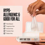 Wipe That Tush Flushable Wipes - 6 Packs of 50, 300 Total - Soothing Oatmeal Scent - Extra Large & Soft - Hypoallergenic With Aloe & Vitamin E - Septic-Safe