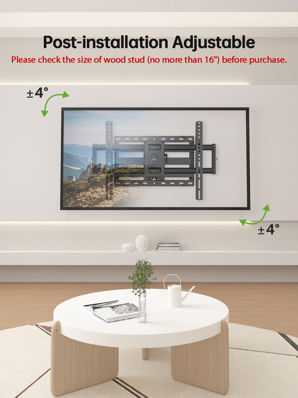 USX Mount Full Motion TV Wall Mount for Most 42-90" TV Holds up to 132lbs