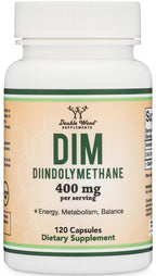 DIM Supplement for Women and Men (Diindolylmethane Estrogen Blocking Supplement, Hormonal Acne Treatment, Hormone Balance for Women) 400mg Servings, 200mg Per Capsule, 120 Capsules by Double Wood