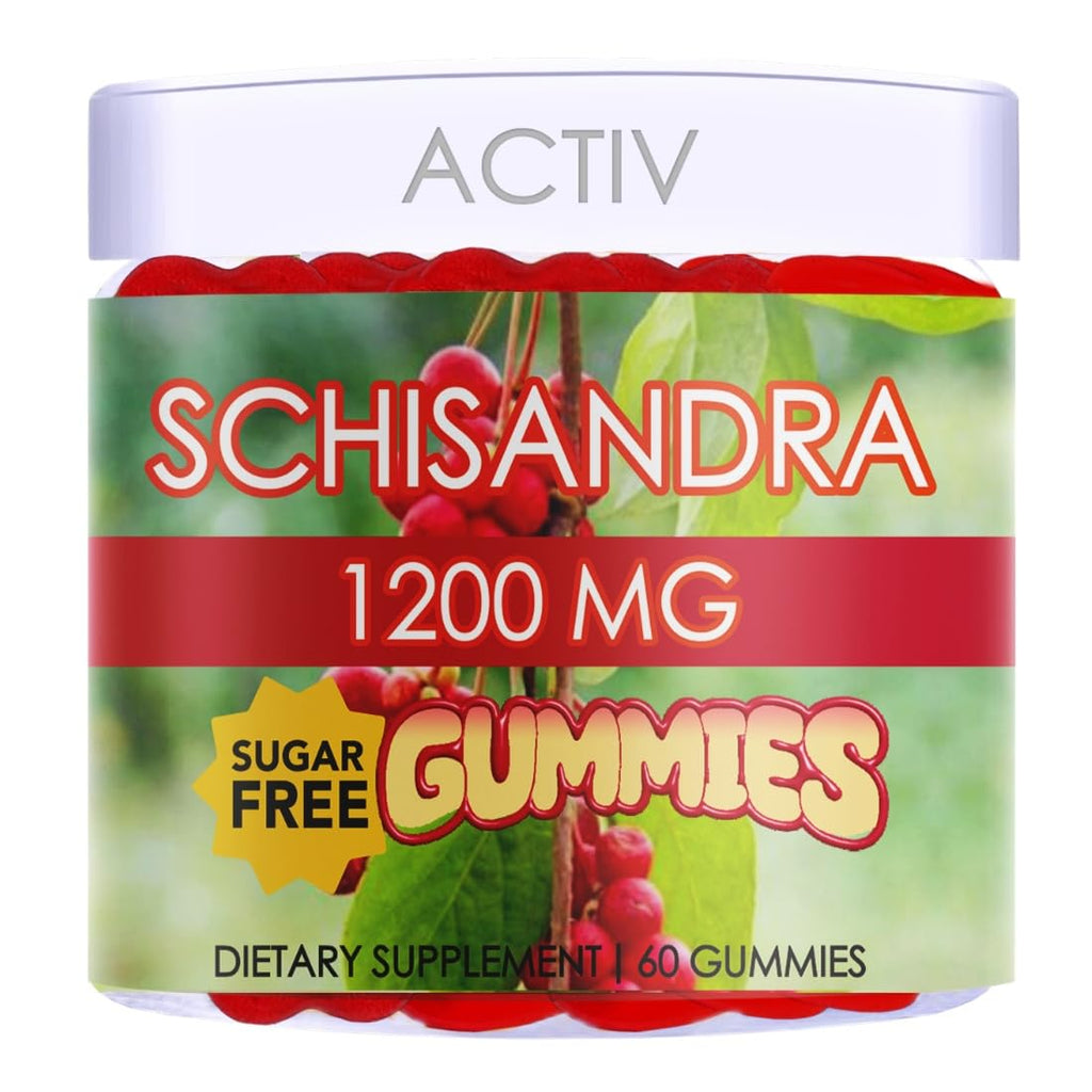 Schisandra Supplement 1200mg | 50x Regular Strength Schisandra Whole Berry | Vegan Sugar Free Cherry Flavor 60 Gummies