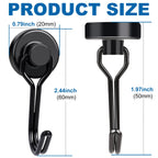 E BAVITE Swivel Swing Magnetic Hooks 40LBS Black Refrigerator Magnet Hook
