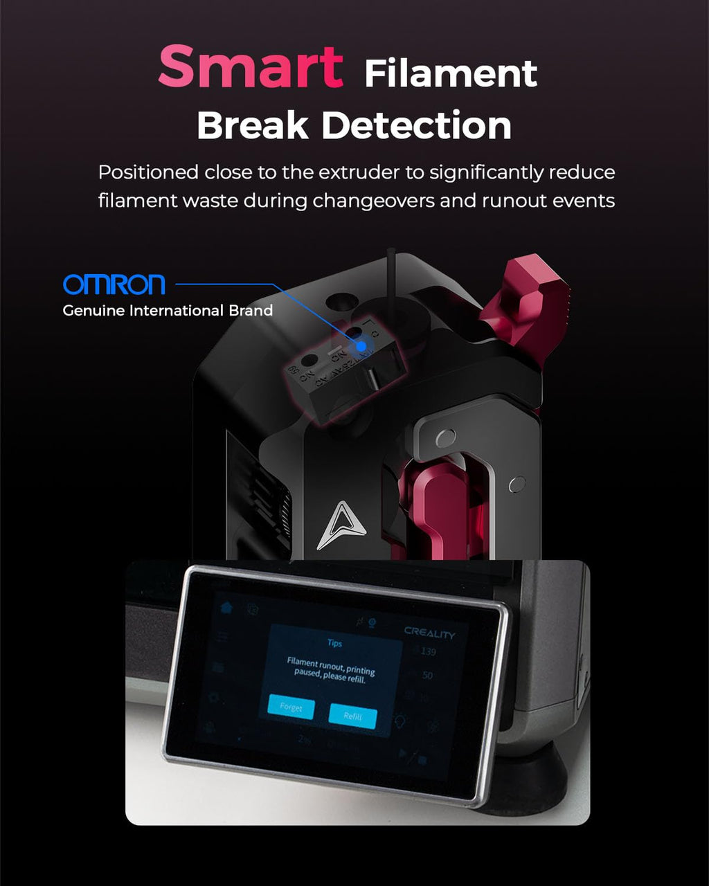 Creality Official DXC Extruder, Upgrade K1 Max/K1C/K1 SE/K1 Extruder Kit with Innovative Gear Design and Smart Filament Break Detection, 3D Printer Accessories for K1 Series