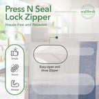Seal Fresh 3 Gallon Large Plastic Storage Bags – 16" x 18" (15 Count) – Reusable XXL Extra Large Clear Jumbo Zip Bags with Sealable Zipper Top For Clothes, Travel, Moving