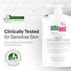 SEBAMED Sensitive Skin Face and Body Wash for Women and Men, pH 5.5, Mild Gentle Hydrating Cleanser, Hypoallergenic Body Wash, Dermatologist Recommended, 33.8 Fluid Ounces (1 Liter)