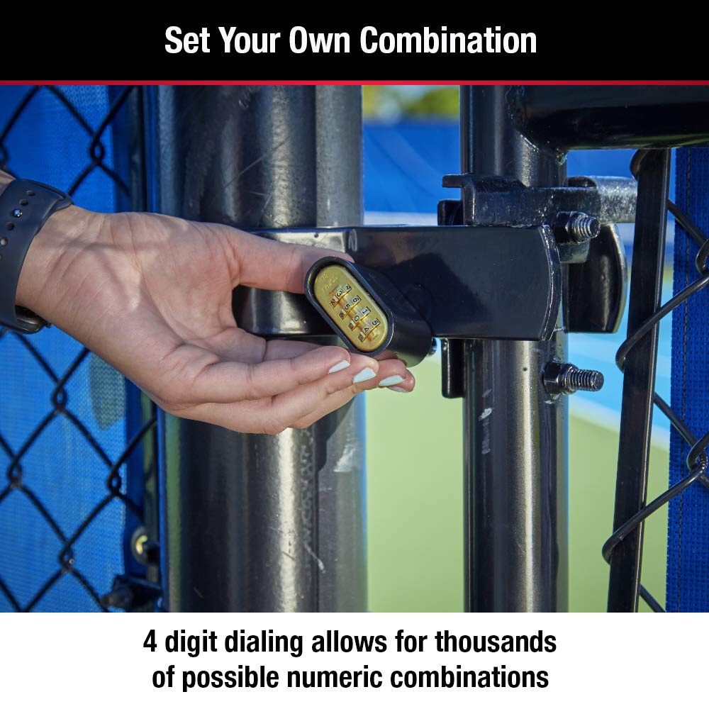 Master Lock Black Combination Padlock, Set Your Own Combo Lock, Weather Resistant Indoor and Outdoor Padlock with Code for Gym Locker, Gate, Shed, 178D